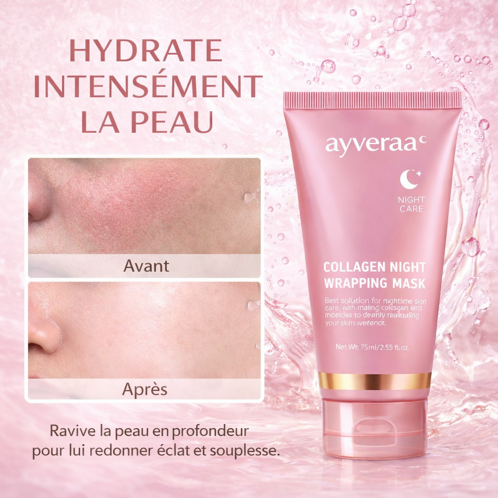 Masque de Nuit au Collagène Ayveraa - Anti-Âge Glass Skin